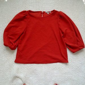 Green Envelope 3/4 Balloon Sleeve Blouse Top